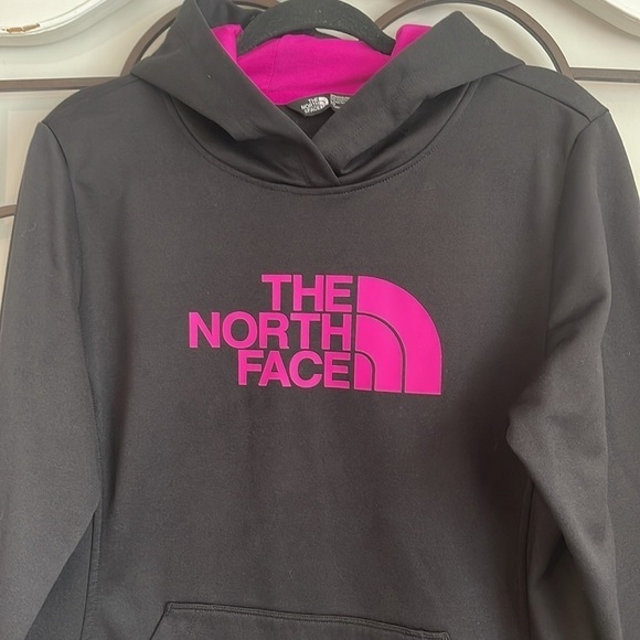 NORTH FACE PULLOVER HOODIE BLACK/PINK SIZE LARGE - Picture 2 of 9